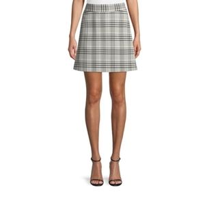 Theory High-Waist Mini Brea Check Skirt